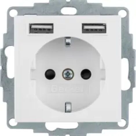 Berker Steckdose SCHUKO/USB, Q.x, polarw. samt 48036089
