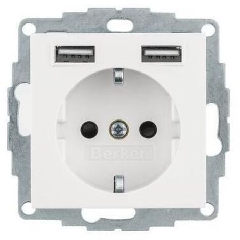 Berker Steckdose SCHUKO/USB, S.1/B.x, pw mt. 48031909