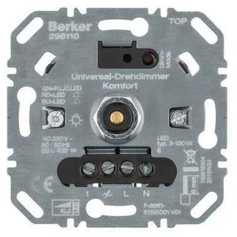 Berker Universal-Drehdimmer Komfort (R, L, C, L ED), Softrastung, Lichtsteuerung 296110
