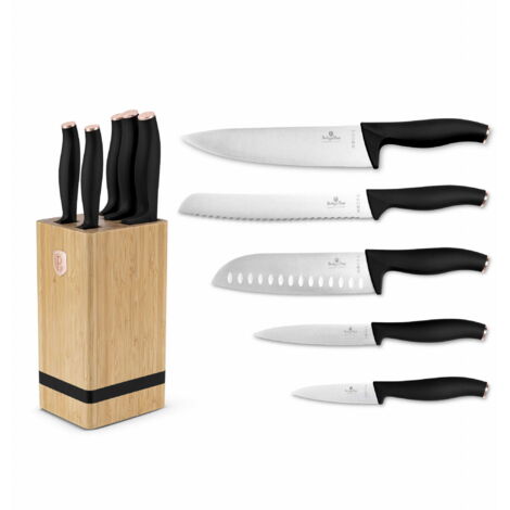 BERLINGER HAUS Black Rose BH-2970 set di coltelli in bambù, 6 pezzi