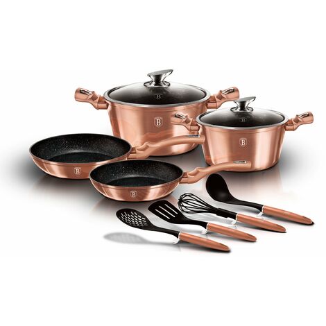 Berlinger Haus Rose Gold Batterie de Cuisine à Induction 10 Pièces Aluminium Antiadhésif sans PFOA Or rose - Or rose