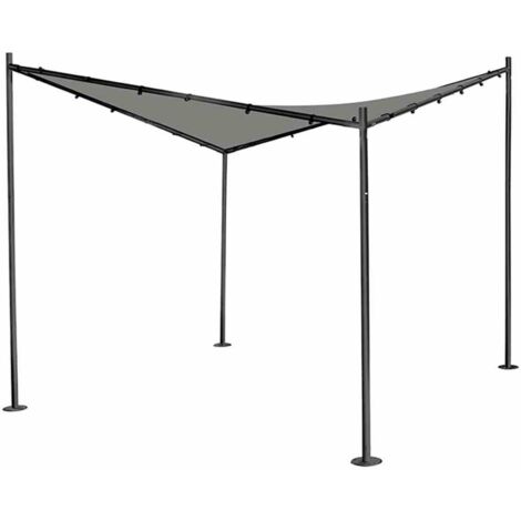 Berlino Pavillon 300x300 cm Gestell aus Stahl, anthrazit, Bezug aus Polyester, 180g/m² in hellgrau