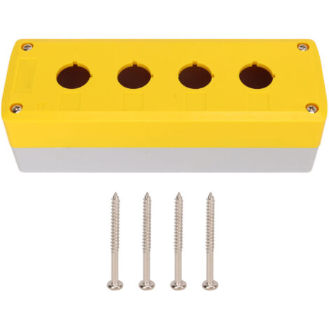 BERM – boîte de commande de commutateur à bouton-poussoir industriel, 4 gangs, étanche, ABS jaune
