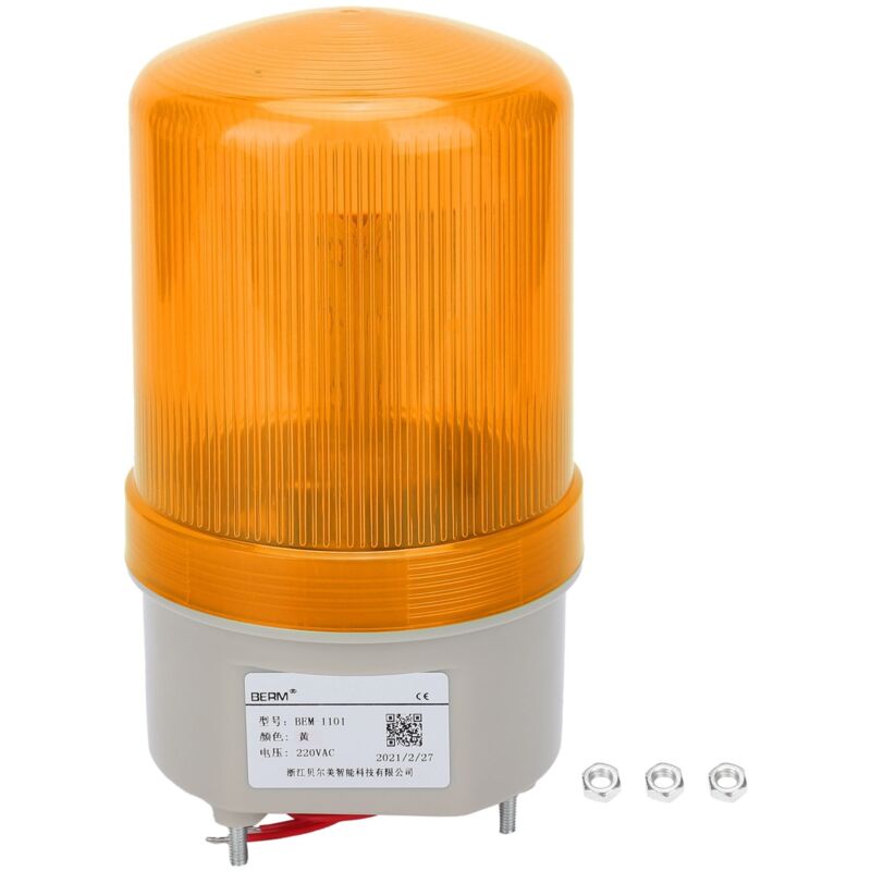 BERM Lampe d'avertissement LED clignotante Équipement d'alarme Lampe d'urgence 220 V CA BEM‑1101 Jaune