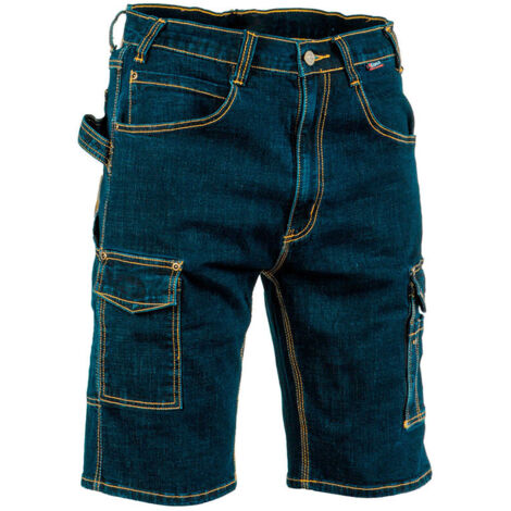 Bermuda de travail cofra bleu marine coton polyester élasthanne