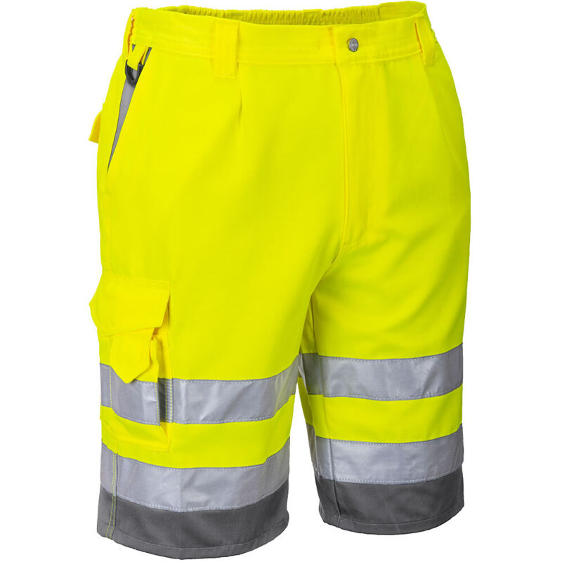 Bermuda Haute Visibilité E043 Jaune Gris ts Portwest