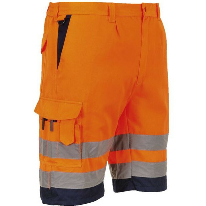 Bermuda HiVis Poly-coton couleur : Jaune/Gris taille xxl Portwest