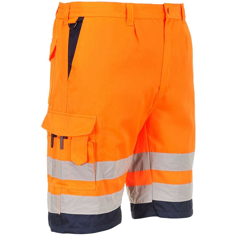 Bermuda HiVis Poly-coton couleur : Orange/Marine taille xs Portwest