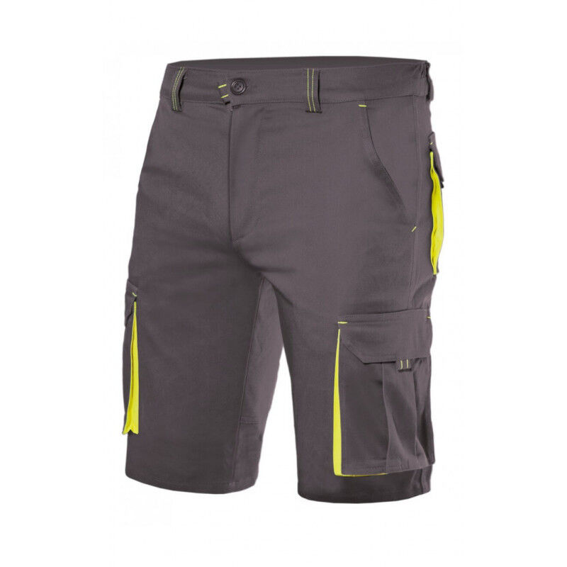 

Bermuda industrial stretch bicolor con bolsillos de fuelle Serie 103010S | 40 - Gris / Amarillo flúor - Velilla