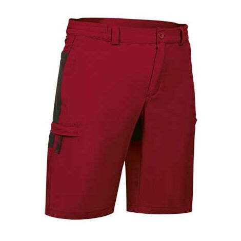 Bermuda trekking en tejido técnico VALENTO Quebec M Rojo/Negro