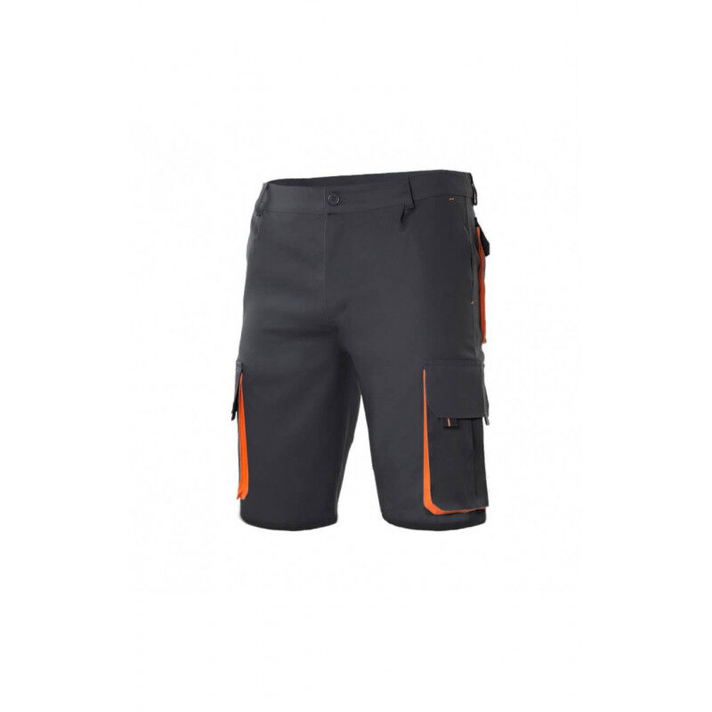 

Bermuda bicolor multibolsillos con pliegues y elástico en cintura VELILLA Serie 103007 | Negro / Naranja - 50