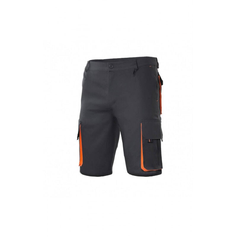 

Bermuda bicolor multibolsillos con pliegues y elástico en cintura Serie 103007 | Negro / Naranja - 54 - Velilla