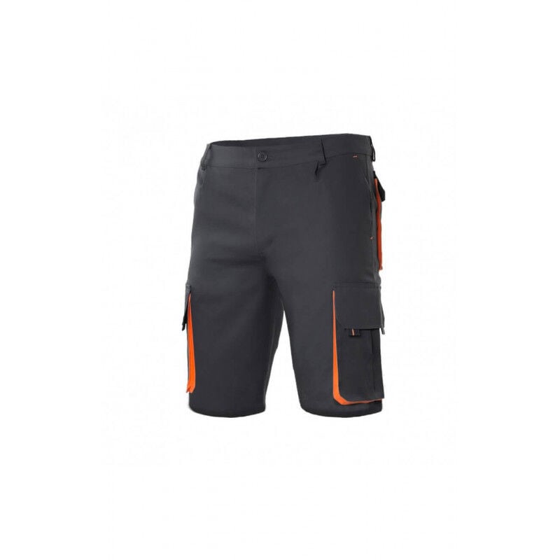 

Bermuda bicolor multibolsillos con pliegues y elástico en cintura Serie 103007 | Negro / Naranja - 58 - Velilla