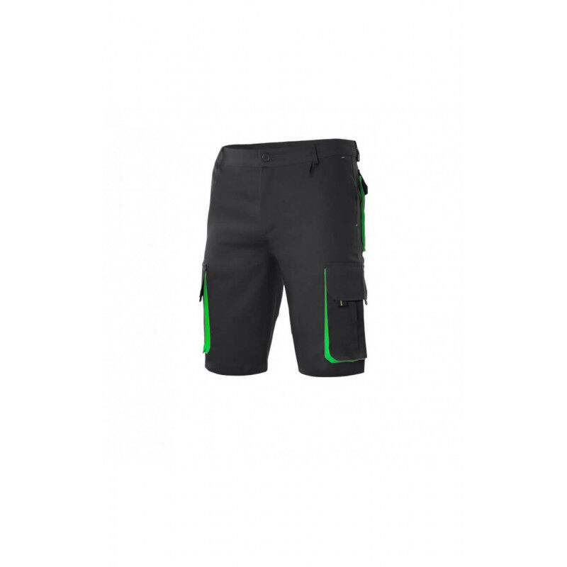 

Bermuda bicolor multibolsillos con pliegues y elástico en cintura Serie 103007 | 34 - Negro / Verde lima - Velilla
