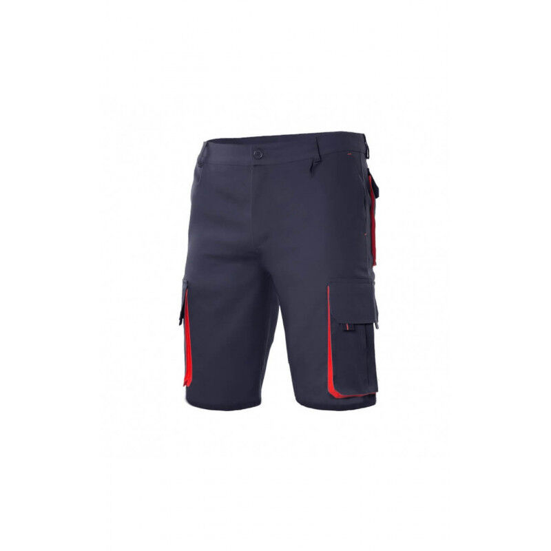 

Bermuda bicolor multibolsillos con pliegues y elástico en cintura VELILLA Serie 103007 | Azul marino / Rojo - 34