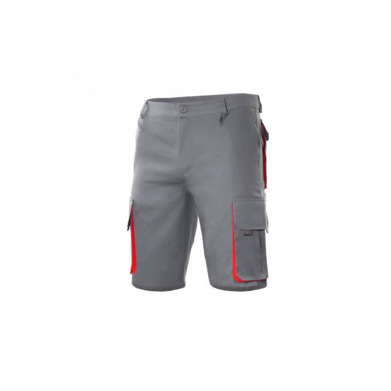 

Bermuda bicolor multibolsillos con pliegues y elástico en cintura Serie 103007 | Gris / Rojo - 40 - Velilla