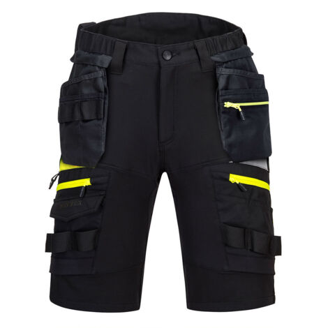 Bermudas de trabajo Holster DX4 laterales elásticos PORTWEST DX444 41 pulgadas (talla 52) Negro
