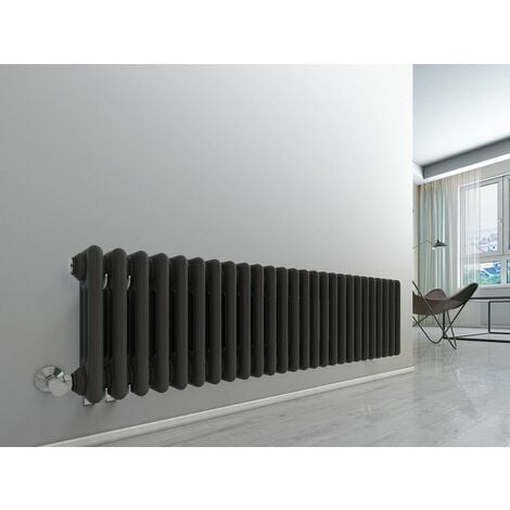 Bern 300 x 1190mm Anthracite Triple Horizontal Column Radiator