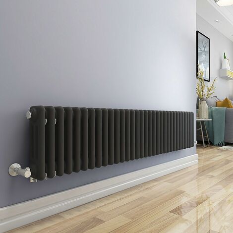 Bern 300 x 1460mm Anthracite Triple Horizontal Column Radiator