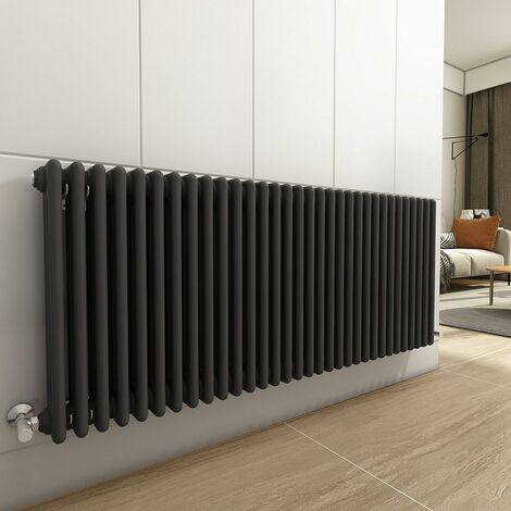 Bern 600 x 1460mm Anthracite Triple Horizontal Column Radiator
