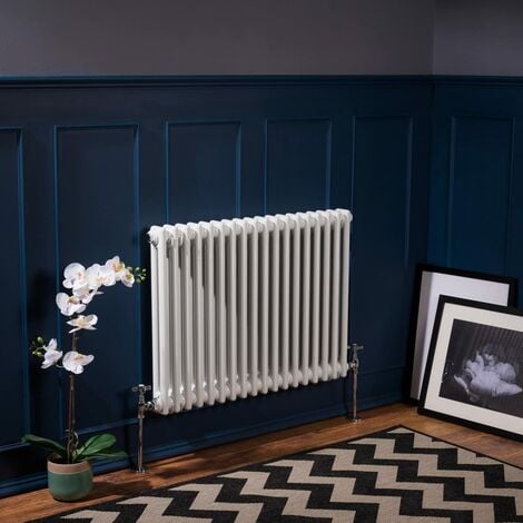 Bern 600 x 830mm White Double Horizontal Column Radiator