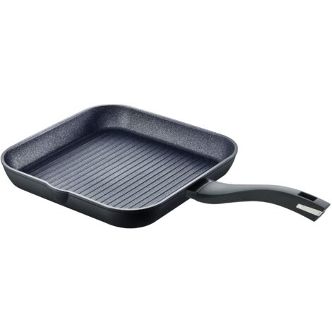 Berndes Balance Induction Enduro Grillpfanne 28x28 Bistecchiera 28 cm, Alluminio Forgiato, Nero