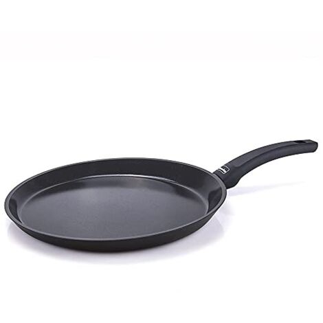 Berndes Crepepfanne Induktion Crepiera ad Induzione 28 cm, Alluminio Forgiato, Nero