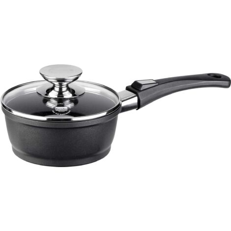 Berndes Vario Click Induction Casseruola a Un Manico con Coperchio 16 cm, Alluminio Pressofuso, Nero