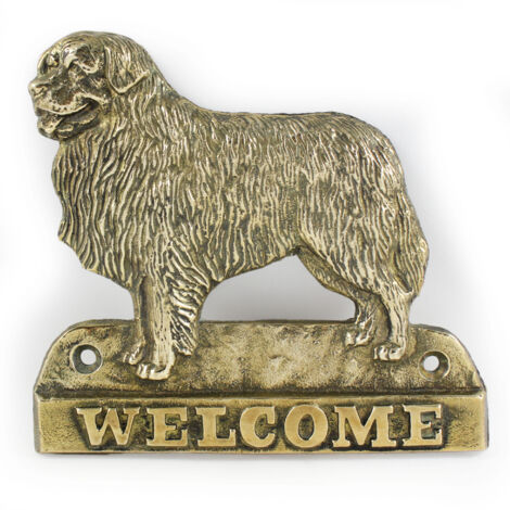 Berner Sennenhund - Türschild mit Hund, Willkommensschild aus Messing, einzigartiges Schild mit dem Wort Willkommen von Art-Dog