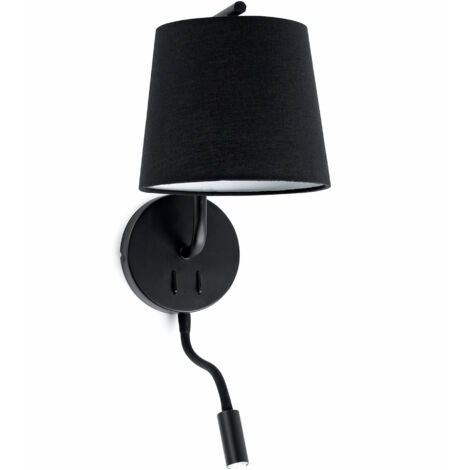 BERNI Aplique negro con lector LED