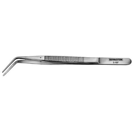 BERNSTEIN 5-107-6 - PINZETTE DI PRECISIONE PER MECCANICI, DIRITTE CON PUNTA PIEGATA, NICHELATE, 150 MM