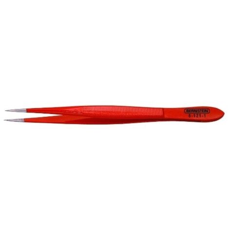 BERNSTEIN 5-121-1 - PINZETTE DI PRECISIONE PER MECCANICI, CON PUNTE DIRITTE E FINI, CON RIVESTIMENTO ANTIALLERGICO, 120 MM