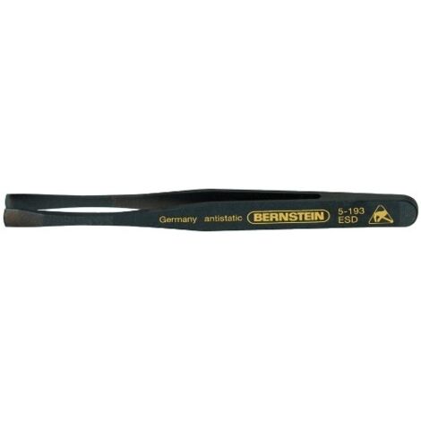 BERNSTEIN 5-193 - PINZETTE IN PLASTICA DIRITTE PIATTE E LARGHE, CONDUTTIVE, 120 MM