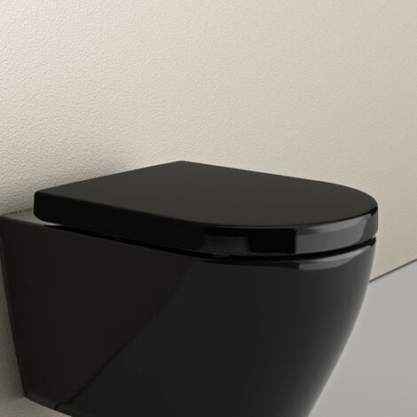 Abattant WC MDF Orbella noir argent - Abattant WC - Accessoires de salle de  bain et WC - Décoration