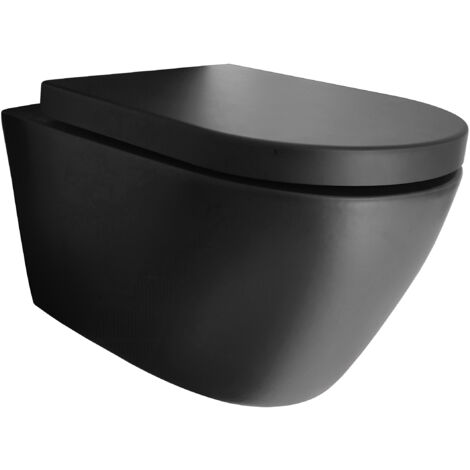 BERNSTEIN - B-8030R vaso sospeso in nero opaco con sedile Softclose a chiusura ammortizzata