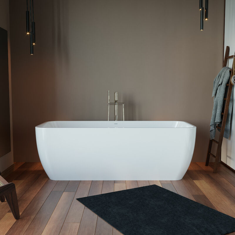 Baignoire ilot en acrylique design pour salle de bain, vidage et trop-plein, 2 parois, 2 places - 170x75x45cm - Blanc brillant - duralifou - Duravit