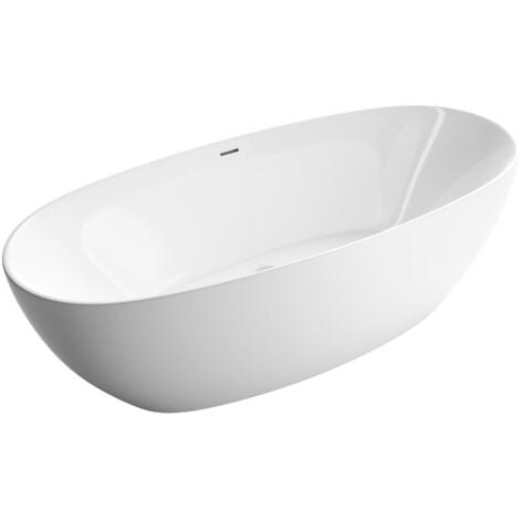 BERNSTEIN - Baignoire îlot moderne design en acrylique pour salle de bain, isolation thermique - Blanc mat - 170x80x58cm - BELAQUA