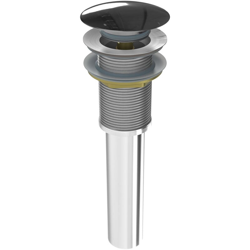 Bernstein - Bonde Pop-up en laiton pour lavabo évier et vasque, sans trop plein - couleur Acier inox - Ø6,6cm