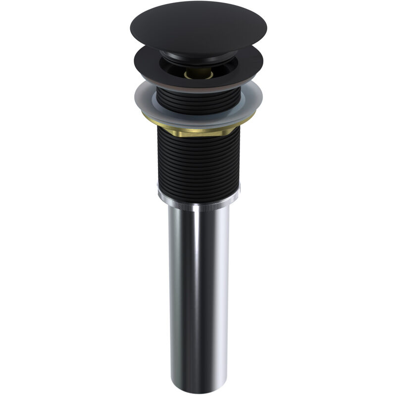 Bonde Pop-up en laiton pour lavabo évier et vasque, sans trop plein - Noir mat - Ø6,6cm - Bernstein