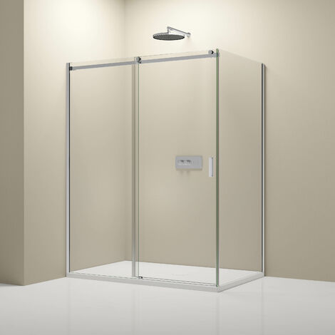 BERNSTEIN - Cabina doccia angolare, vetro trasparente 6mm, porta scorrevole - NT806 FLEX 140x80x195cm	140 cm, 80 cm, Vetro di sicurezza ESG da 6 mm