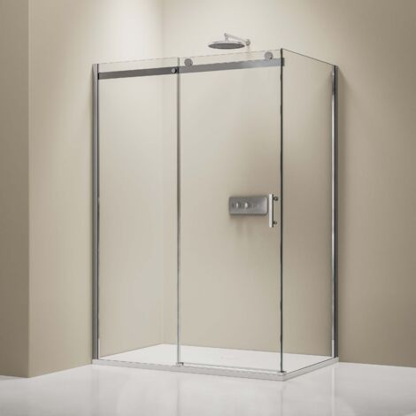 BERNSTEIN - Cabina doccia fissa con porta scorrevole in vetro di sicurezza NANO - Apertura a sinistra - 120x90x195cm - EX806	Apertura della porta a sinistra
