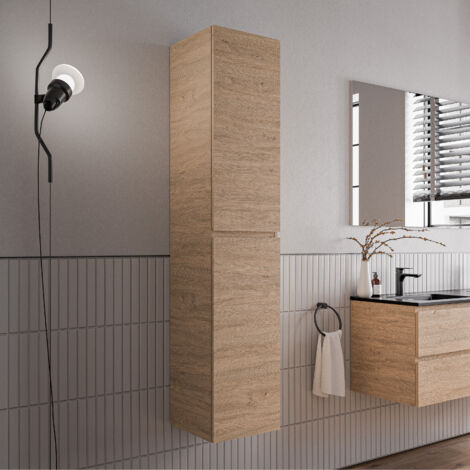 BERNSTEIN - Colonna da bagno Mobile sospeso 35x170x35cm (LxAxP) Grigio cemento + 2 ante con cerniera sinistra/destra - AVA	Rovere miele oro