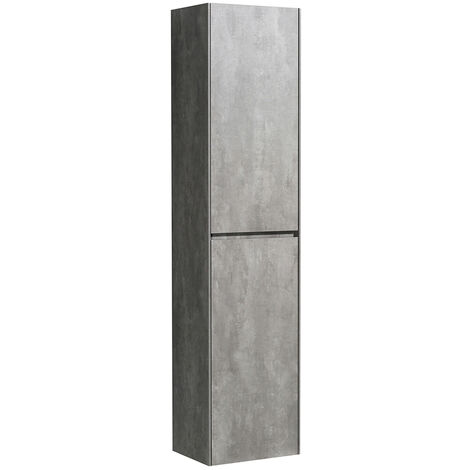 BERNSTEIN - Colonna portaoggetti a parete 170x40x30cm (AxLxP) Grigio cemento + 2 vani portaoggetti - EDGE Grigio effetto cemento