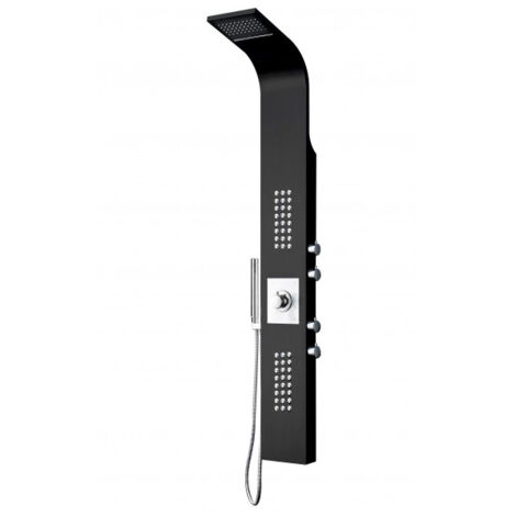 Bernstein – Colonne de douche thermostatique murale en acier inox – Mitigeur SEDAL – Pommeau effet pluie avec jets de massage – 165x22cm
