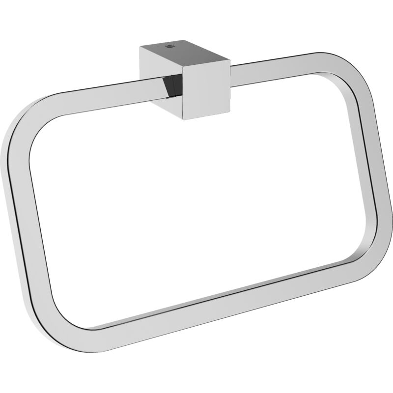 Bernstein - Crochet anneau porte serviette mural carré Chrome 23x9cm (LxP) design acier inox - Série ola Chrome brillant