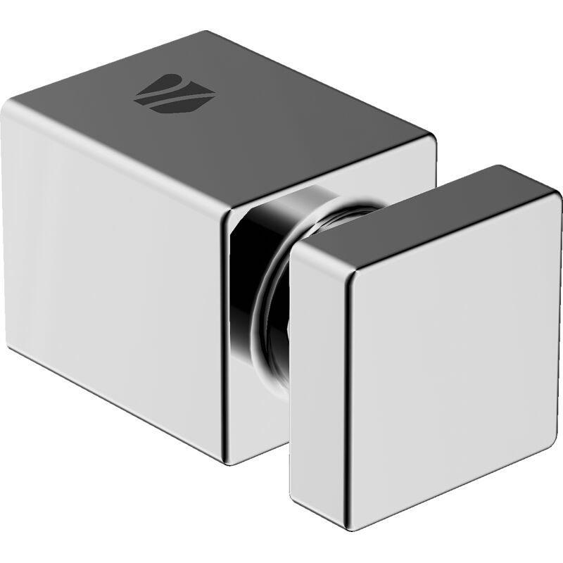 Lot de 2 crochets porte serviette mural carré Chrome 3,5x3,7cm (LxP) design acier inox - Série ola Chrome brillant - Bernstein