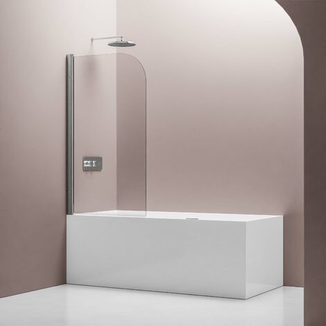 BERNSTEIN - Mampara de ducha Cristal negro mate 6mm Cabina de ducha completa angular puertas plegables sobre panel - NT201 - Cromo, 80x140x140cm