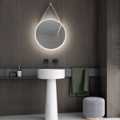 Miroir LED salle de bain rond 2712 - fonction chauffante et réglage de la  lumière - Ø 60
