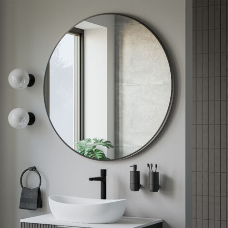 Miroir Salle De Bain Ovale Miroir Mural Moderne Vertical Ou Horizontal 100x50cm