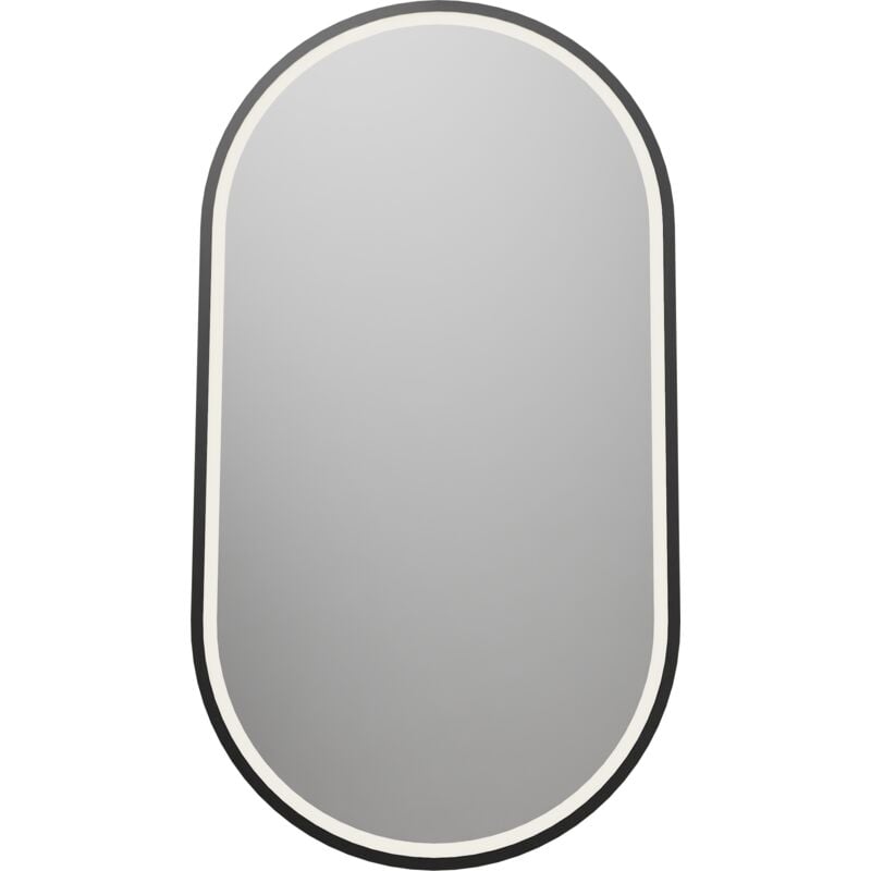 Miroir oval éclairage led détecteur de mouvements, anti-buée, cadre aluminium - 8144-2.0 - 55x100cm - Bernstein